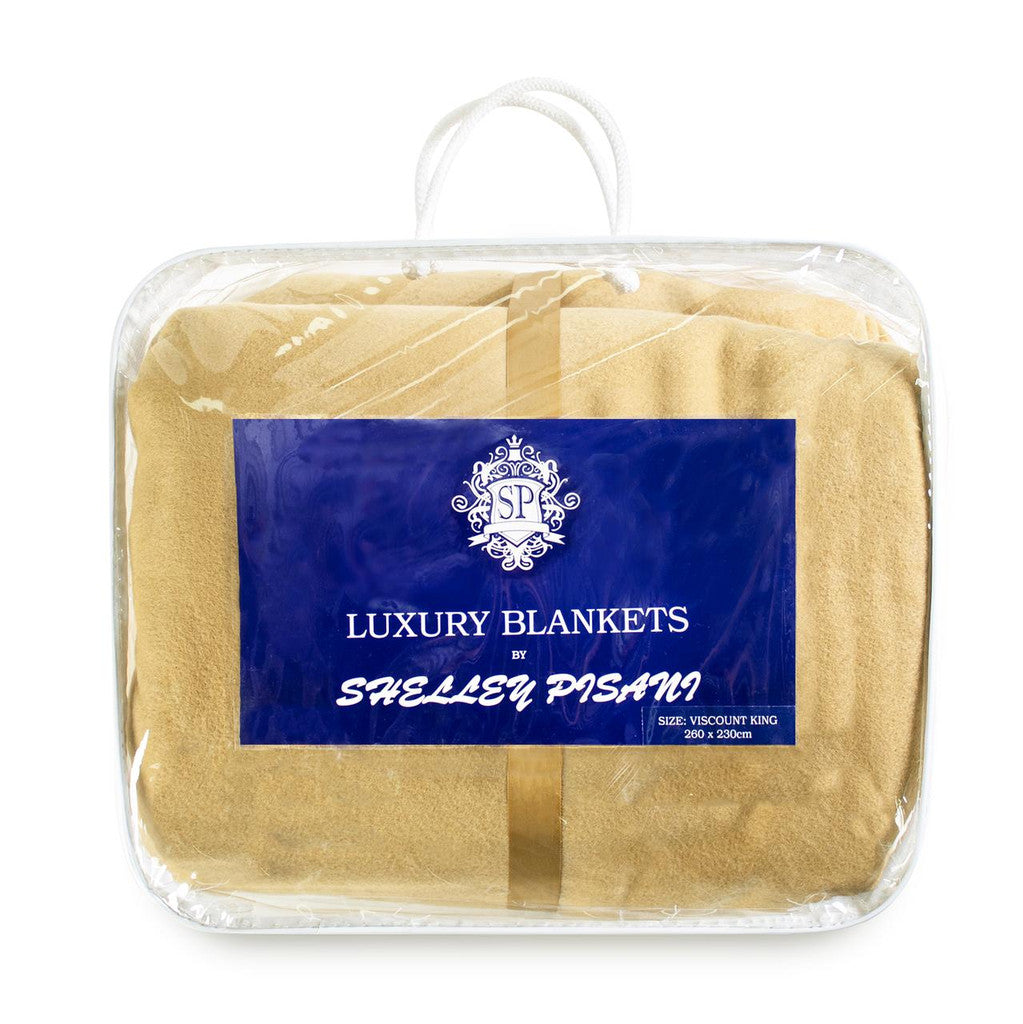 "Handmade Luxury Winter Blanket - 375 GSM | Designed in England | Camel Color | Single/Double/King Sizes | Made with Love by Small Business Owner"