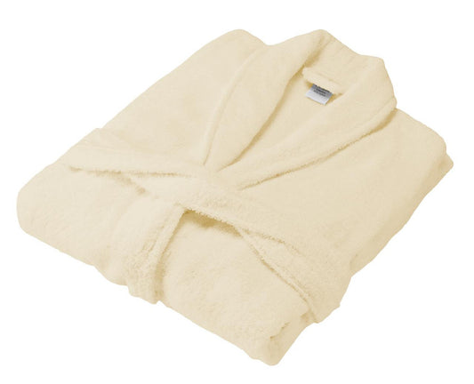 Cream 100% Cotton Terry Towelling Bath Robes: Soft, Durable, Absorbent - Hotel Spa Quality