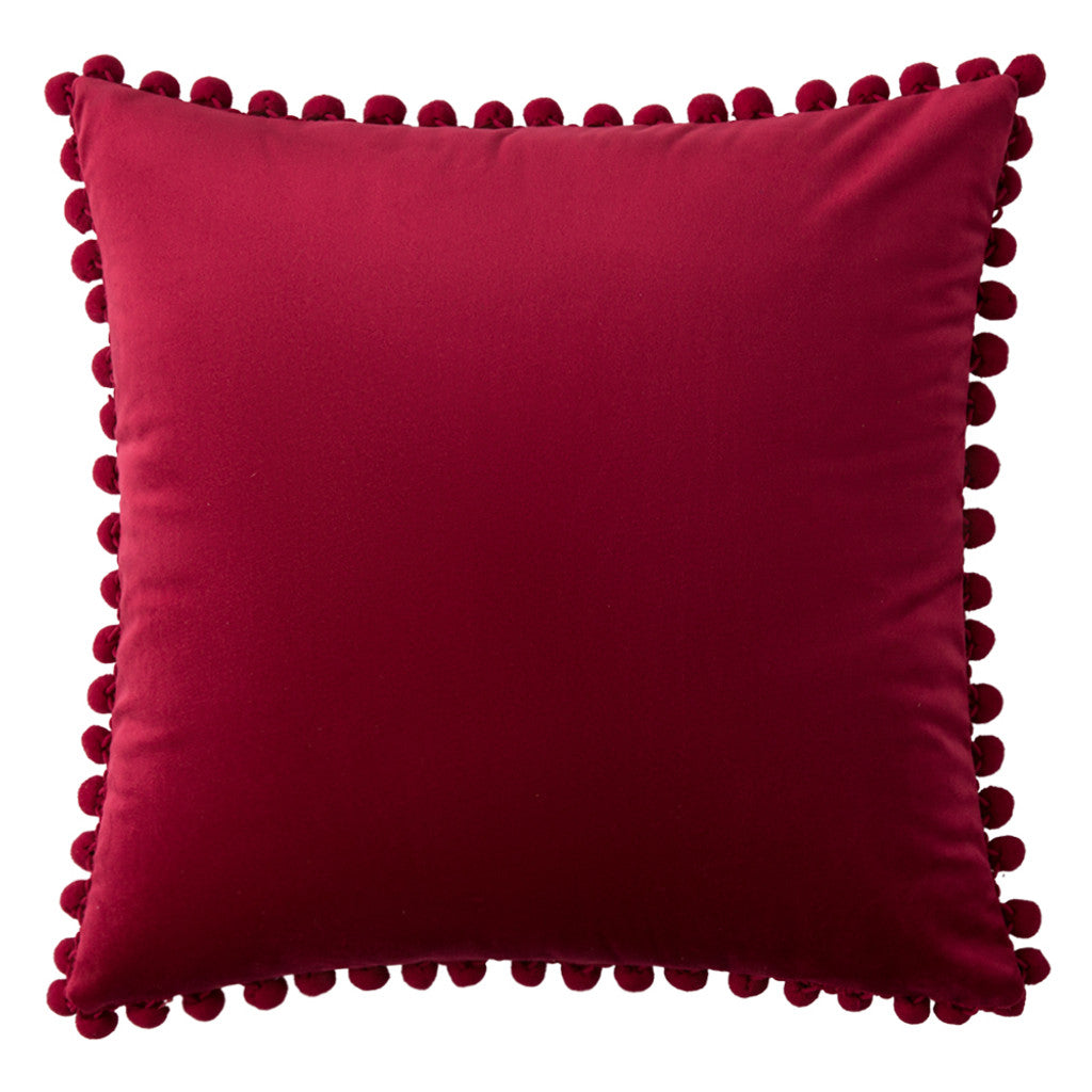 Premium Velvet with Pompom Cushion Covers - 45x45cm, Zipped for Custom Comfort.