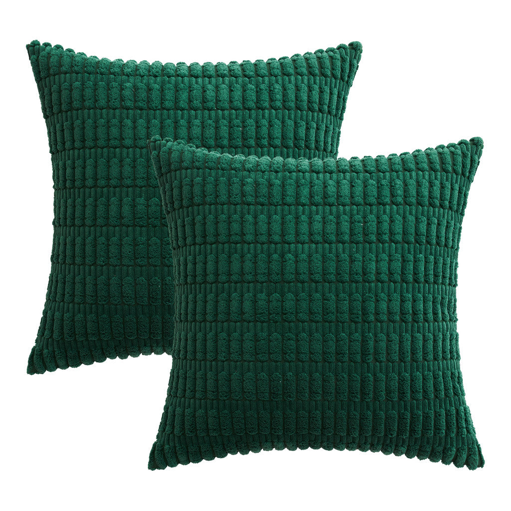 "Set of 2 Cushions with New Corduroy Design Covers - 45x45cm - Includes Inserts"