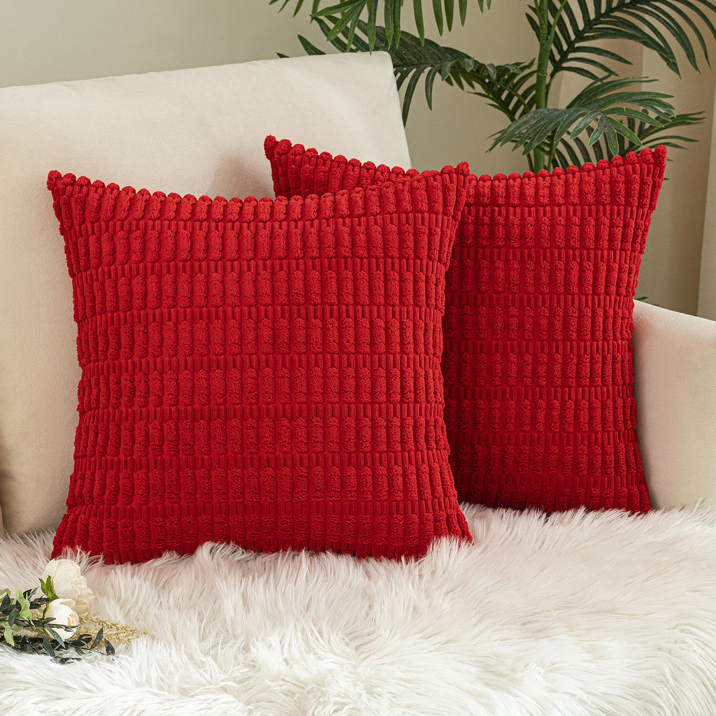 "Set of 2 Cushions with New Corduroy Design Covers - 45x45cm - Includes Inserts"