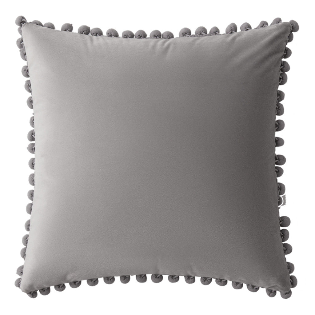 Premium Velvet with Pompom Cushion Covers - 45x45cm, Zipped for Custom Comfort.